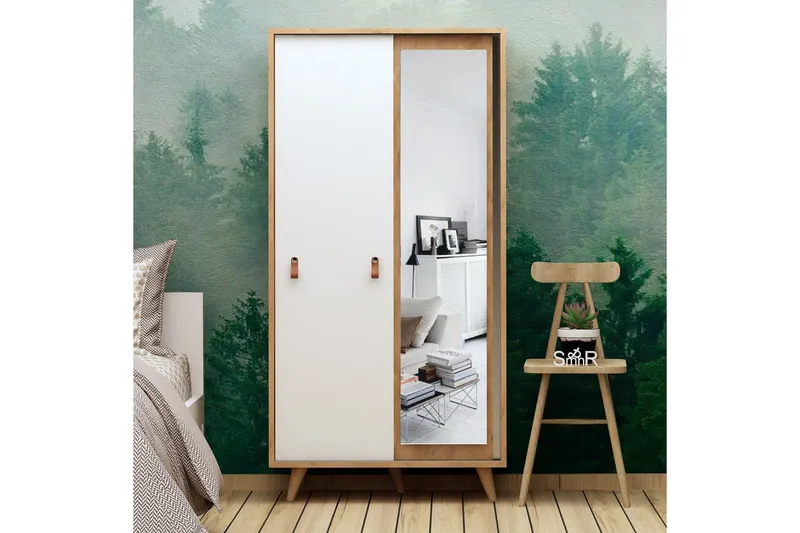 Mod Design garderobe Spejl - Træ / hvid - Opbevaring - Tøjopbevaring - Garderobeskabe