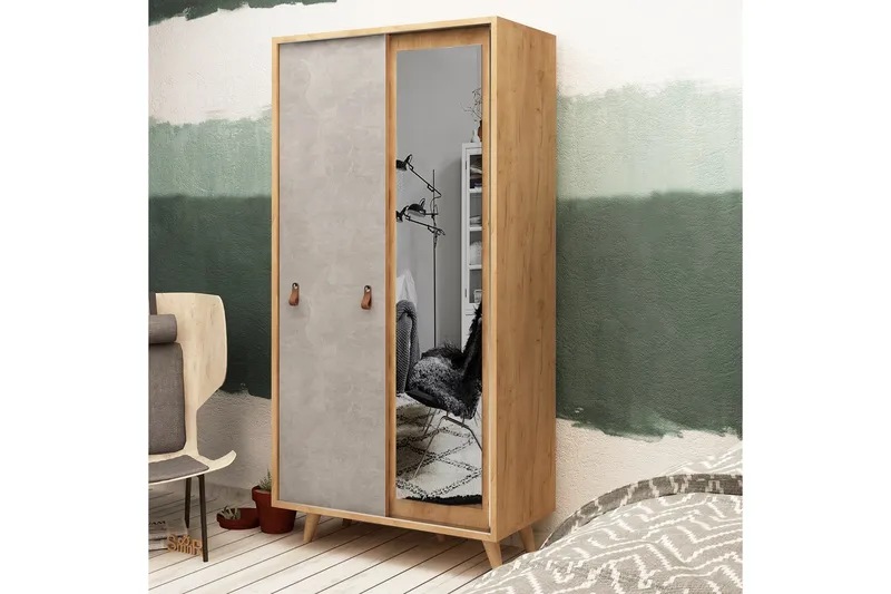 Mod design garderobe - Træ / grå - Opbevaring - Tøjopbevaring - Garderobeskabe
