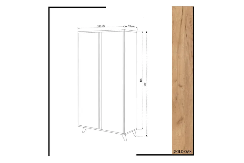 Mod design garderobe - Træ / hvid - Opbevaring - Tøjopbevaring - Garderobeskabe