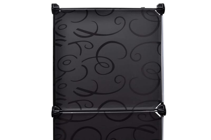 Modulskab 9 Rum 37 X 115 X 150 Cm Sort Og Hvid - Sort - Opbevaring - Tøjopbevaring - Garderobeskabe
