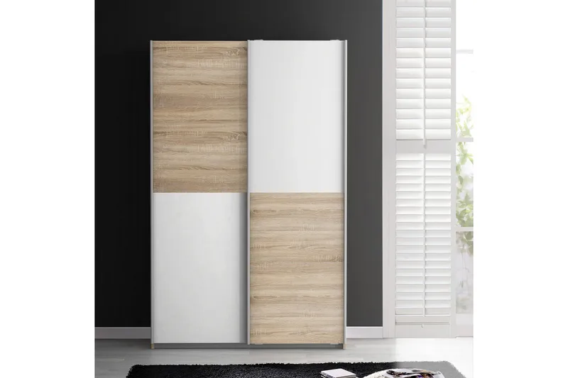 Molgaard garderobe 120x191 cm - Brun / hvid - Opbevaring - Tøjopbevaring - Garderobeskabe