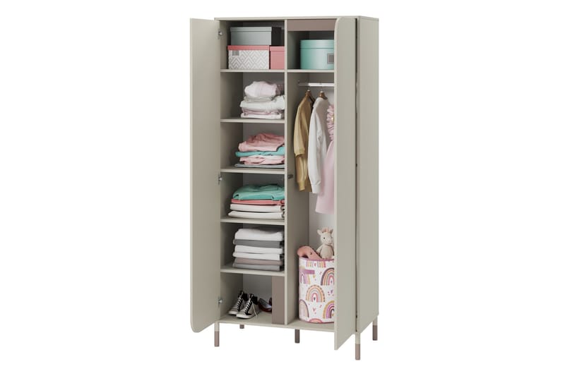 Monfort Garderobe 92x201 cm - Beige - Opbevaring - Tøjopbevaring - Garderobeskabe