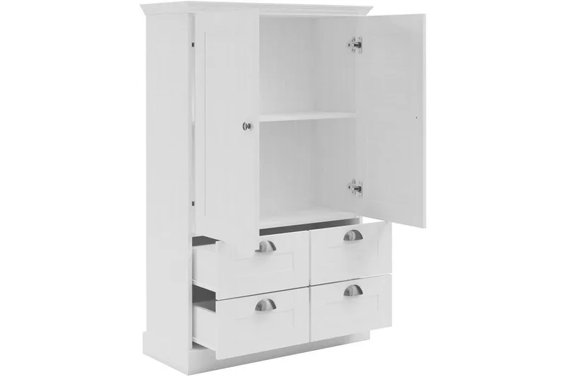 Motala Garderobe 83x130 cm - Hvid - Opbevaring - Tøjopbevaring - Garderobeskabe