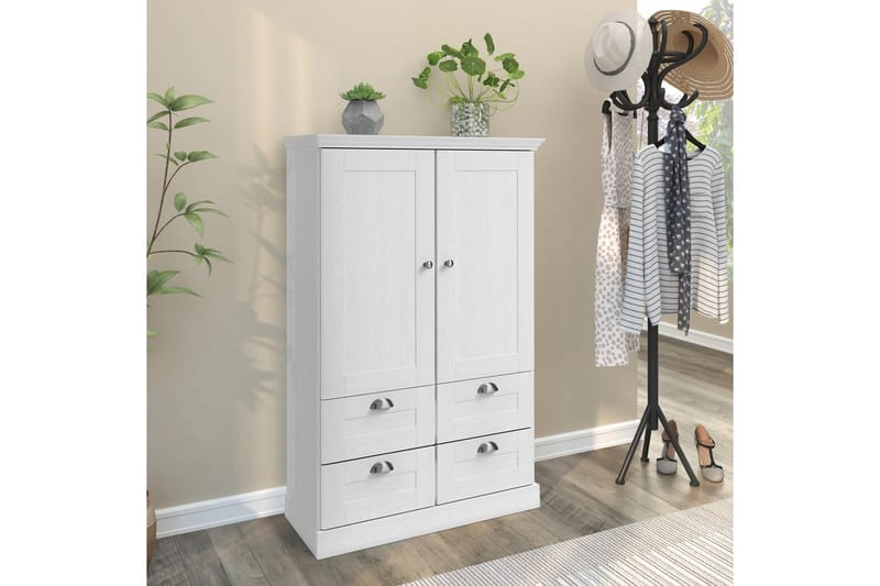 Motala Garderobe 83x130 cm - Hvid - Opbevaring - Tøjopbevaring - Garderobeskabe