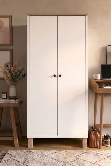 Multifunktionsskab Hanah Home Nord (61 x 133,6 x 33 cm) Hvid eg - Hvid og eg - Opbevaring - Tøjopbevaring - Garderobeskabe - Garderobeskab & klædeskab