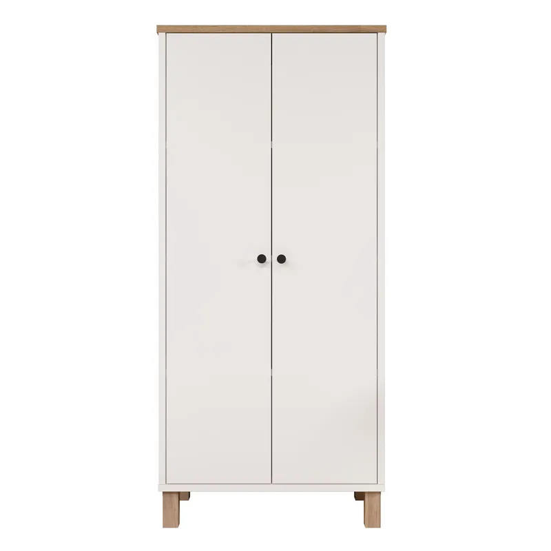 Multifunktionsskab Hanah Home Nord (61 x 133,6 x 33 cm) Hvid eg, Hvid og eg