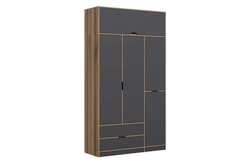 Munna Garderobe 140x253 cm - Antracit - Opbevaring - Tøjopbevaring - Garderobeskabe