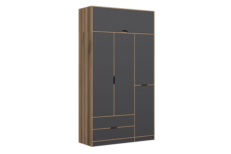 Munna Garderobe 140x253 cm - Antracit - Opbevaring - Tøjopbevaring - Garderobeskabe