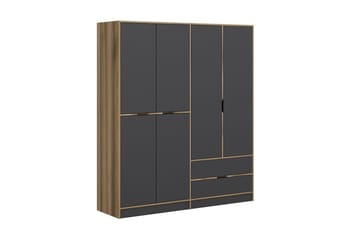 Munna Garderobe 180 cm - Grå - Opbevaring - Tøjopbevaring - Garderobeskabe