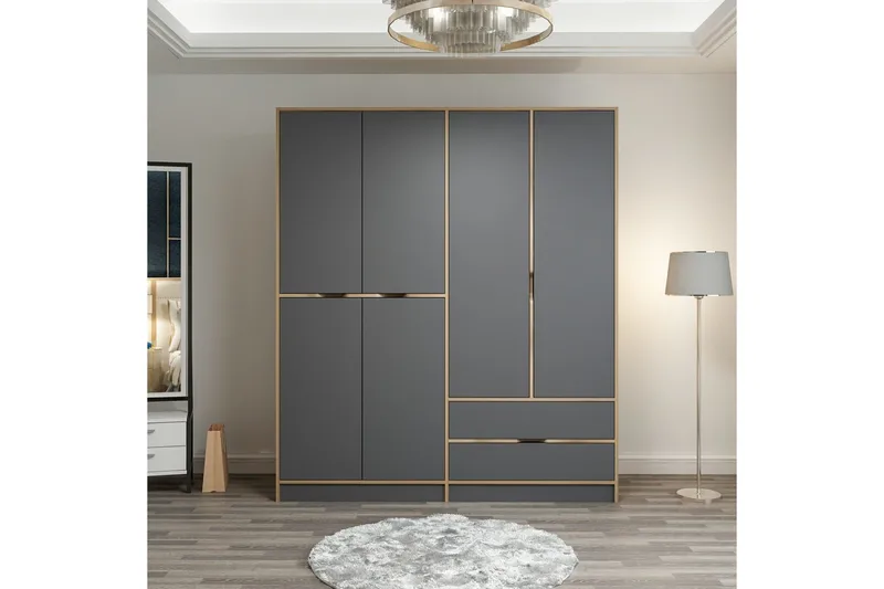 Munna Garderobe 180 cm, Grå