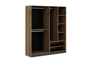 Munna Garderobe 180 cm - Grå - Opbevaring - Tøjopbevaring - Garderobeskabe