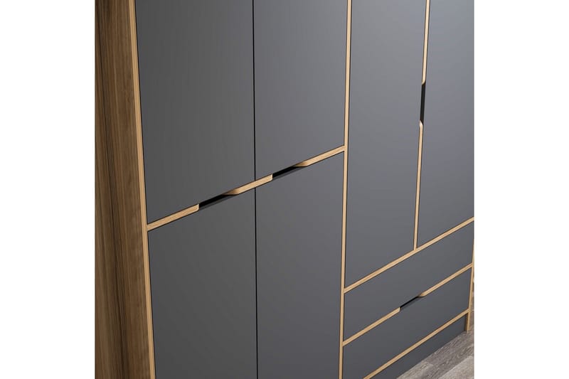 Munna Garderobe 180 cm - Grå - Opbevaring - Tøjopbevaring - Garderobeskabe