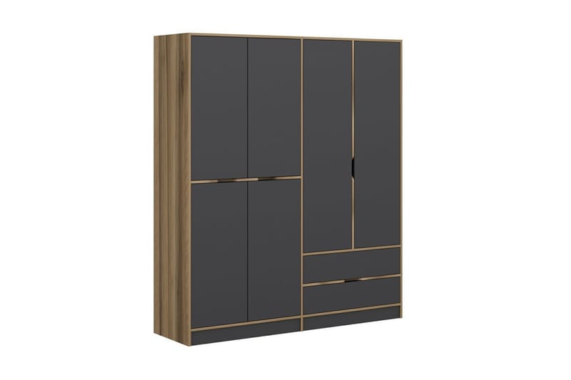 Munna Garderobe 180 cm - Grå - Opbevaring - Tøjopbevaring - Garderobeskabe