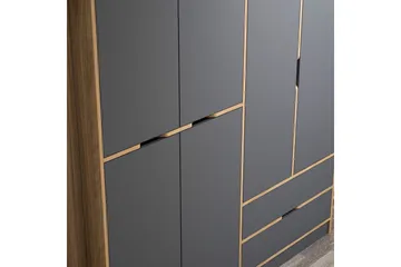 Munna Garderobe 180 cm - Grå - Opbevaring - Tøjopbevaring - Garderobeskabe