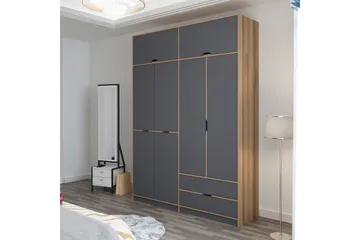 Munna Garderobe 185x253 cm - Antracit - Opbevaring - Tøjopbevaring - Garderobeskabe