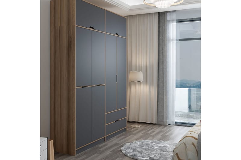 Munna Garderobe 185x253 cm - Antracit - Opbevaring - Tøjopbevaring - Garderobeskabe