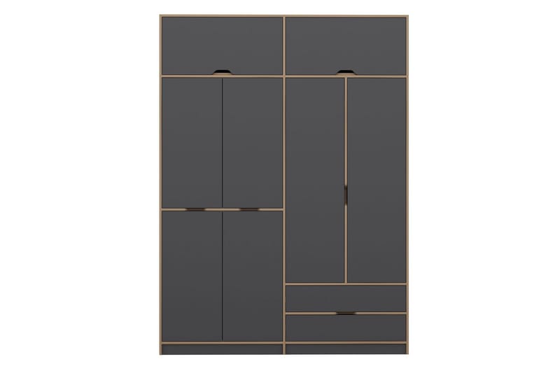 Munna Garderobe 185x253 cm - Antracit - Opbevaring - Tøjopbevaring - Garderobeskabe