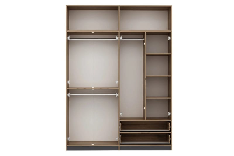 Munna Garderobe 185x253 cm - Antracit - Opbevaring - Tøjopbevaring - Garderobeskabe
