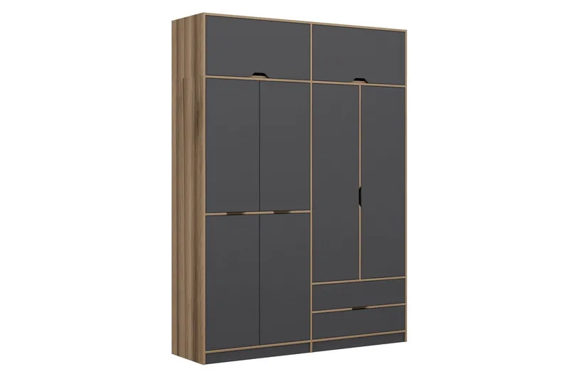 Munna Garderobe 185x253 cm - Antracit - Opbevaring - Tøjopbevaring - Garderobeskabe