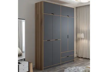Munna Garderobe 185x253 cm - Antracit - Opbevaring - Tøjopbevaring - Garderobeskabe
