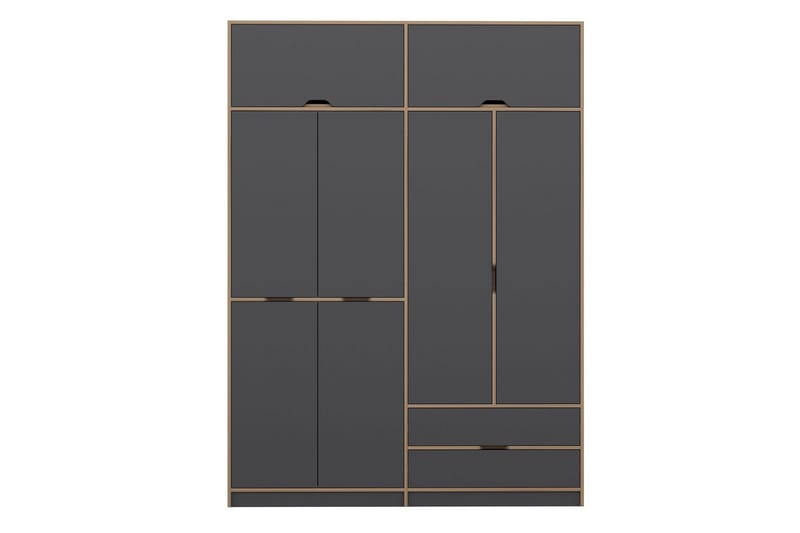 Munna Garderobe 185x253 cm - Antracit - Opbevaring - Tøjopbevaring - Garderobeskabe