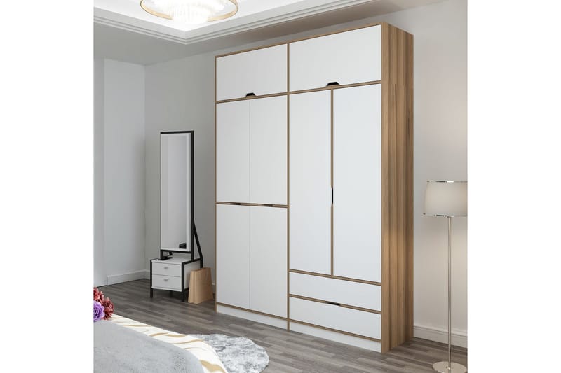 Munna Garderobe 185x253 cm - Hvid - Opbevaring - Tøjopbevaring - Garderobeskabe
