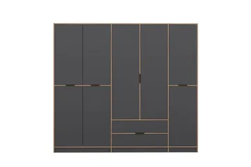 Munna Garderobe 232x208 cm - Antracit - Opbevaring - Tøjopbevaring - Garderobeskabe