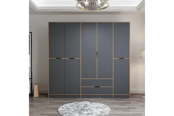 Munna Garderobe 232x208 cm - Antracit - Opbevaring - Tøjopbevaring - Garderobeskabe