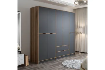 Munna Garderobe 232x208 cm - Antracit - Opbevaring - Tøjopbevaring - Garderobeskabe