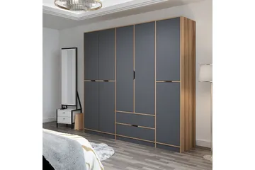 Munna Garderobe 232x208 cm - Antracit - Opbevaring - Tøjopbevaring - Garderobeskabe
