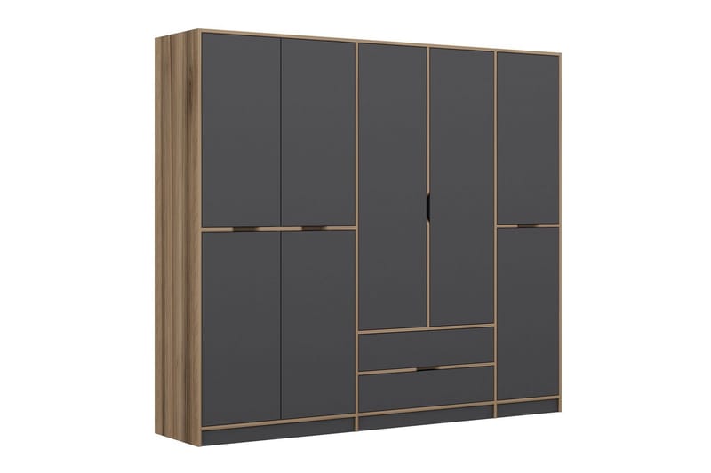 Munna Garderobe 232x208 cm - Antracit - Opbevaring - Tøjopbevaring - Garderobeskabe