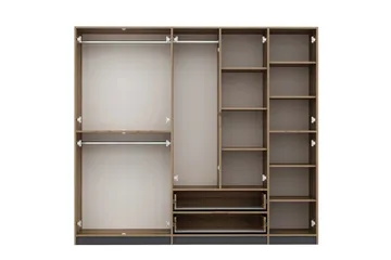Munna Garderobe 232x208 cm - Antracit - Opbevaring - Tøjopbevaring - Garderobeskabe