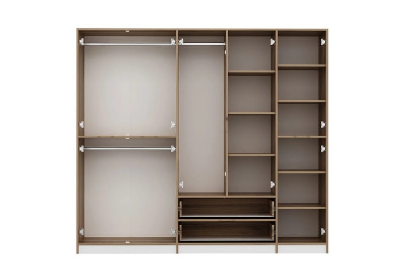 Munna Garderobe 232x208 cm - Hvid - Opbevaring - Tøjopbevaring - Garderobeskabe