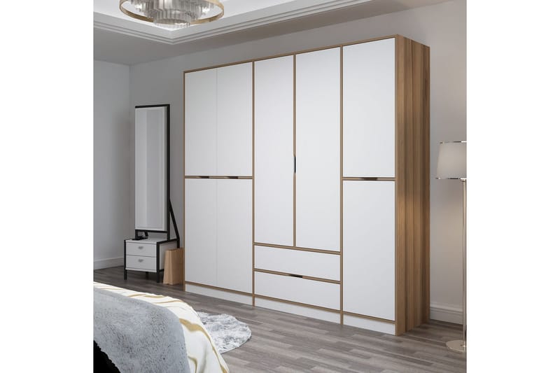 Munna Garderobe 232x208 cm - Hvid - Opbevaring - Tøjopbevaring - Garderobeskabe