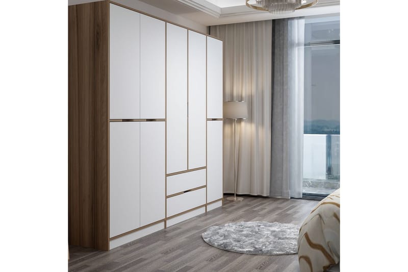 Munna Garderobe 232x208 cm - Hvid - Opbevaring - Tøjopbevaring - Garderobeskabe