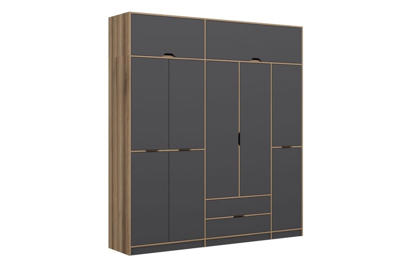 Munna Garderobe 232x253 cm - Antracit - Opbevaring - Tøjopbevaring - Garderobeskabe