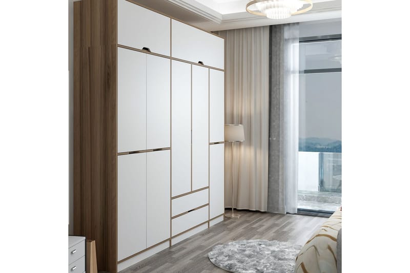Munna Garderobe 232x253 cm - Hvid - Opbevaring - Tøjopbevaring - Garderobeskabe