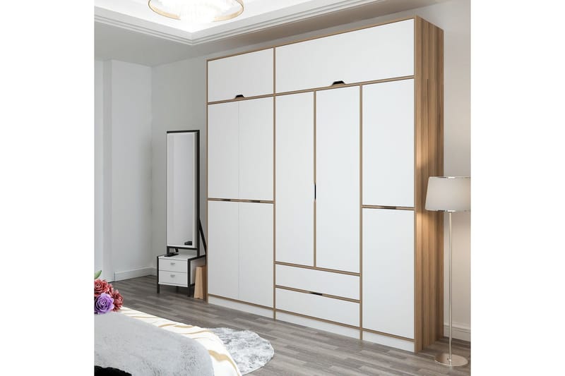 Munna Garderobe 232x253 cm - Hvid - Opbevaring - Tøjopbevaring - Garderobeskabe