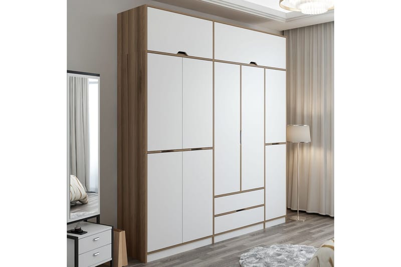 Munna Garderobe 232x253 cm - Hvid - Opbevaring - Tøjopbevaring - Garderobeskabe
