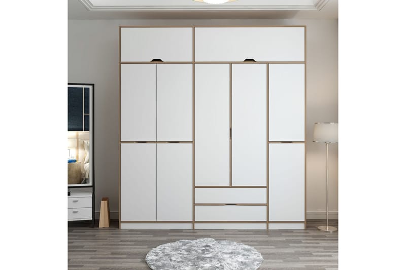 Munna Garderobe 232x253 cm - Hvid - Opbevaring - Tøjopbevaring - Garderobeskabe