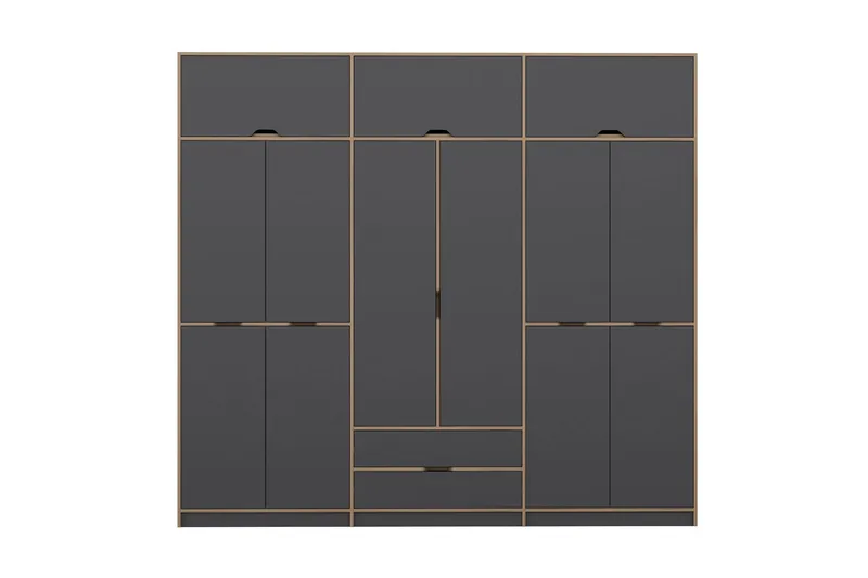 Munna Garderobe 277x253 cm - Antracit - Opbevaring - Tøjopbevaring - Garderobeskabe