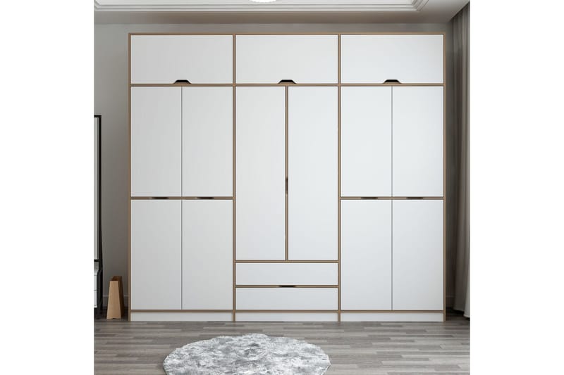 Munna Garderobe 277x253 cm - Hvid - Opbevaring - Tøjopbevaring - Garderobeskabe