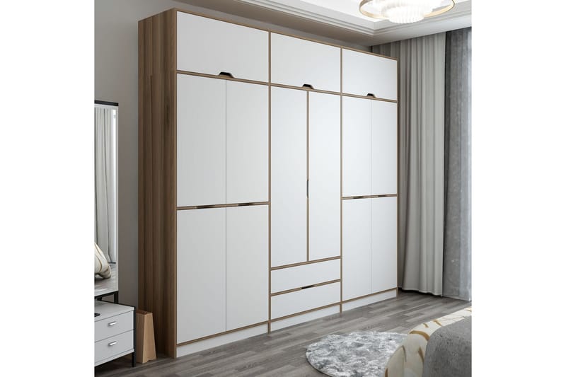 Munna Garderobe 277x253 cm - Hvid - Opbevaring - Tøjopbevaring - Garderobeskabe