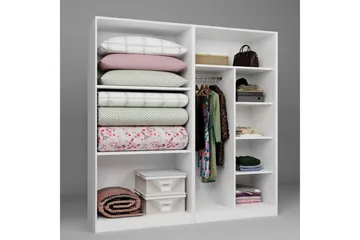 Nagouri Garderobe 188x190 cm - Hvid - Opbevaring - Tøjopbevaring - Garderobeskabe