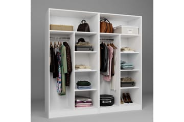 Nagouri Garderobe 188x190 cm - Hvid - Opbevaring - Tøjopbevaring - Garderobeskabe
