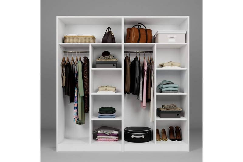 Nagouri Garderobe 188x190 cm - Hvid - Opbevaring - Tøjopbevaring - Garderobeskabe