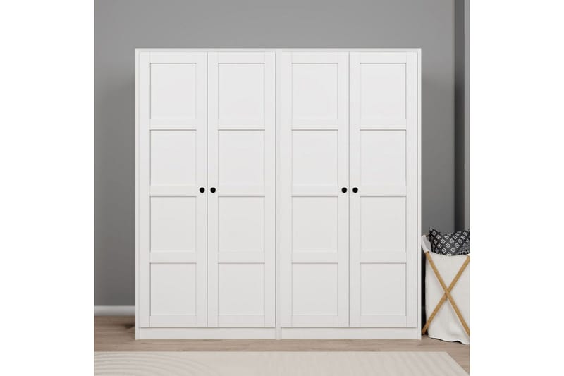 Nagouri Garderobe 188x190 cm - Hvid - Opbevaring - Tøjopbevaring - Garderobeskabe