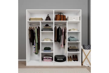 Nagouri Garderobe 188x190 cm - Hvid - Opbevaring - Tøjopbevaring - Garderobeskabe