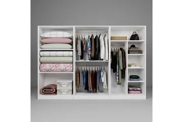 Nagouri Garderobe 280x190 cm - Hvid - Opbevaring - Tøjopbevaring - Garderobeskabe
