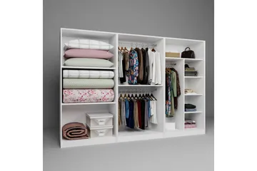 Nagouri Garderobe 280x190 cm - Hvid - Opbevaring - Tøjopbevaring - Garderobeskabe